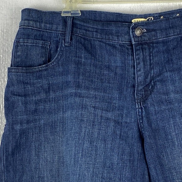 Old‎ Navy Denim Shorts Womens 16 Boyfriend Dark Wash Stretch Blue Standard Hem - Picture 3 of 10